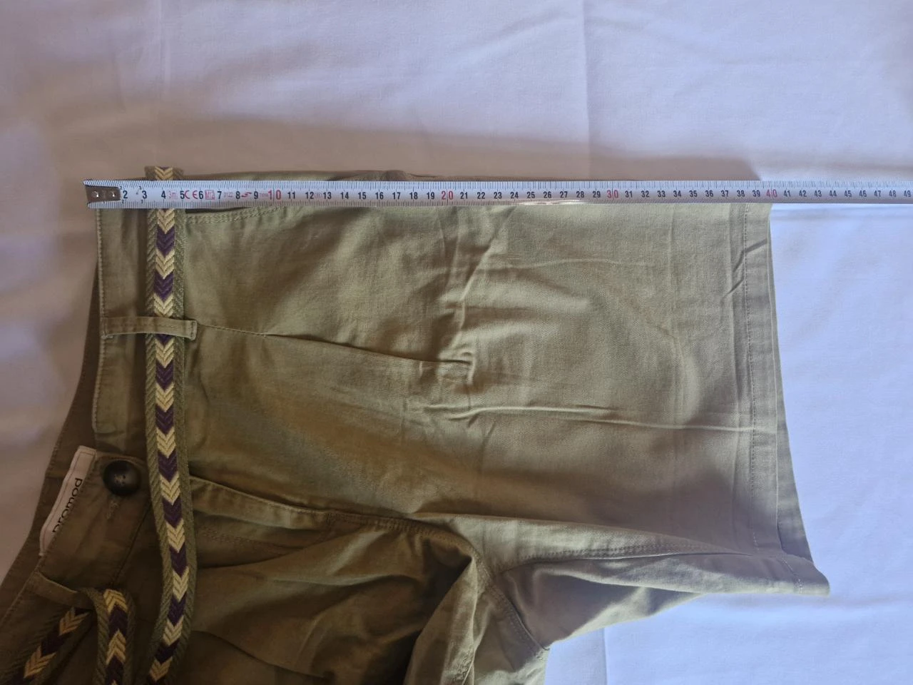 Korte lage taille met gevlochten riem voor dames, olijfgroen - Maat 34 – photo 10